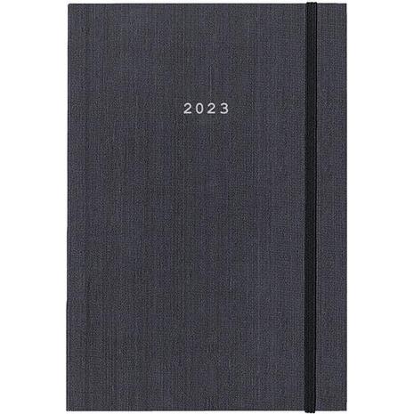 Ημερολόγιο Ημερήσιο NEXT Fabric δετό με λάστιχο 17x25cm 2023 γκρι